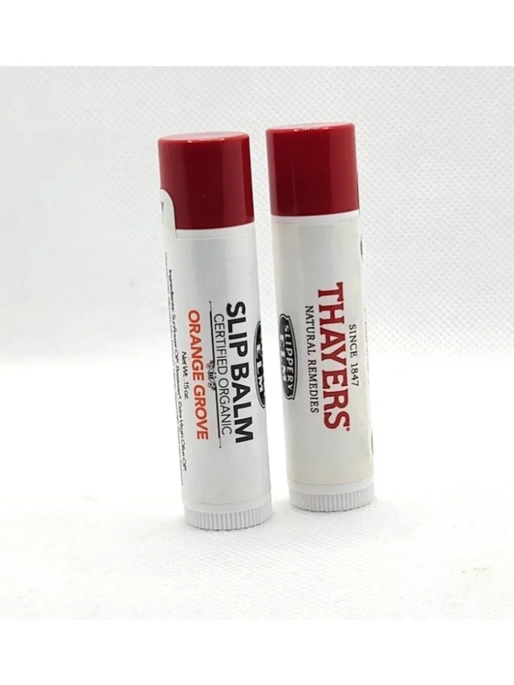 2 Pk Thayers Slippery Elm Slip Balm Organic Lip Balm Orange Grove Vanilla Bean
